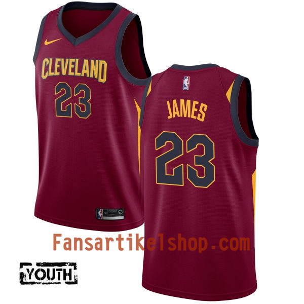 NBA Cleveland Cavaliers Trikot LeBron James 23 Nike 2017-18 Maroon Swingman - Kinder